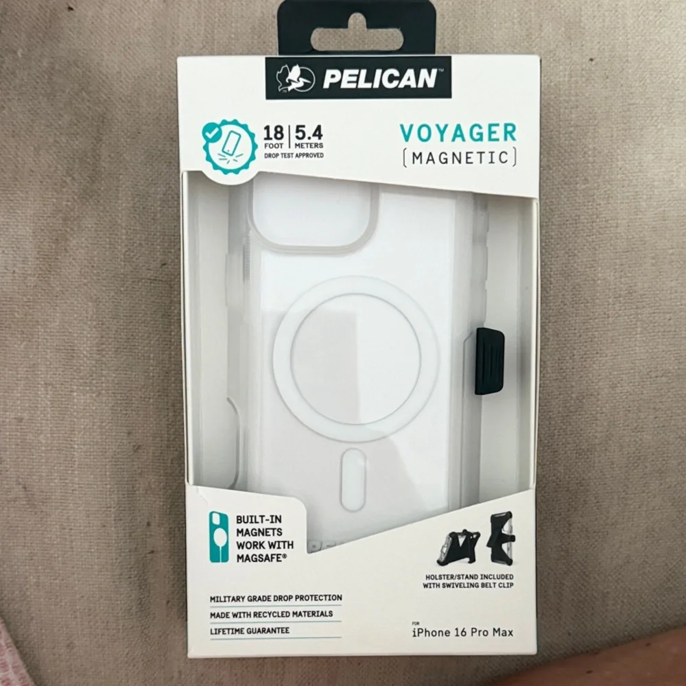 Pelican Voyager Magnetic White Phone Case for iPhone 16 Pro Max